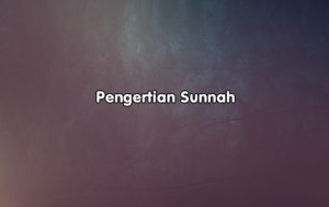 Pengertian Sunnah dan Jenis As-Sunnah